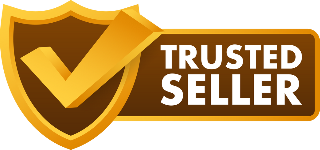 Trusted seller label. Marketplace is trustworthy. Vector stock illustration.